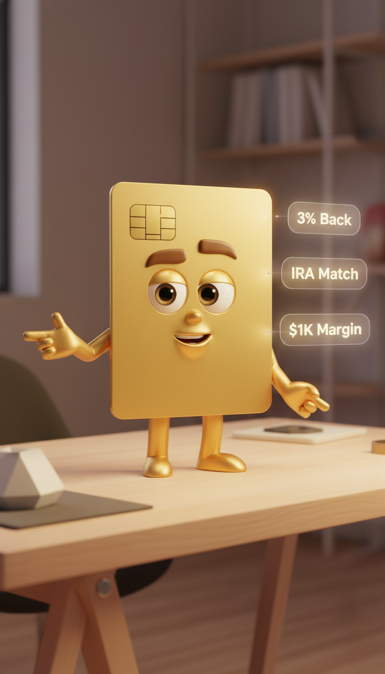 AI-generated Pixar-style Robinhood Gold Card character